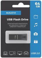 USB флеш накопитель 64 Gb Maxvi MK2 Dark grey монолит, металл - FD64GBUSB20C10MK2